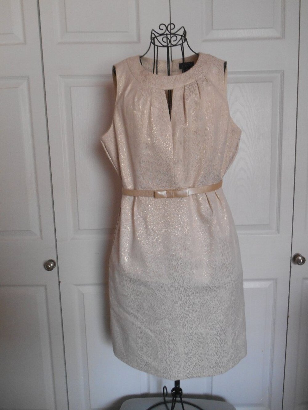 Beautiful pale gold / Ivory dress comes w/ belt Used once.